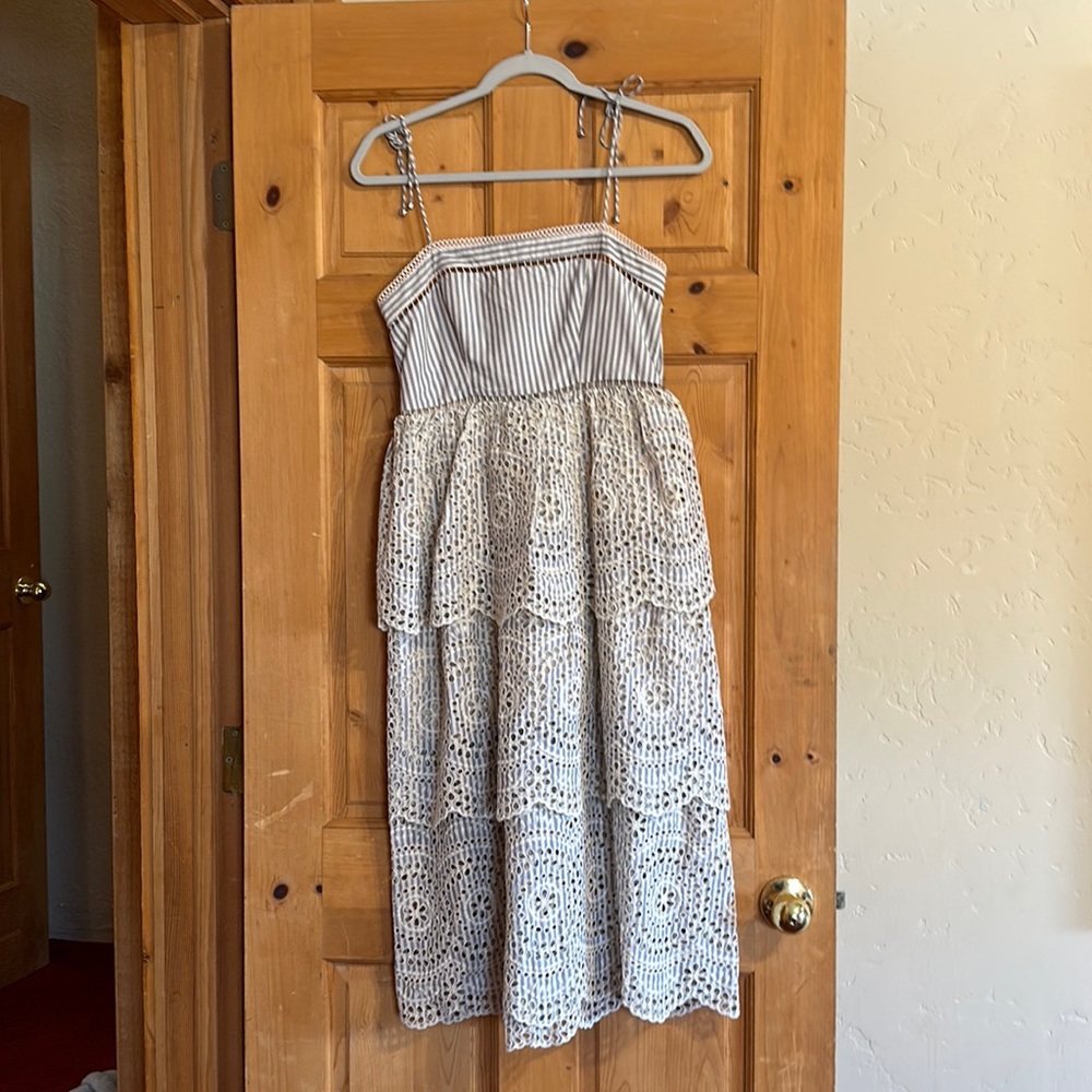 Zimmerman eyelet lace blue and white striped dress, Zimmerman size 1
